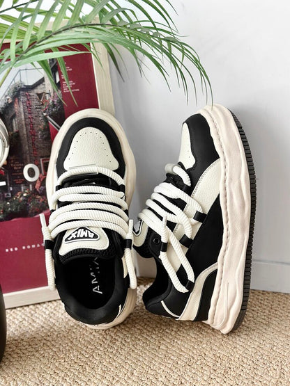 Chunky Multi-Layer Platform Lace-Up Sneakers WN24521