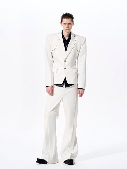 Deconstructed Waist-Cinched Tailored Jacket & Trousers Setup WN23274