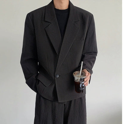 Button Closure Design Jacket & Plain Half Pants Setup WN19280