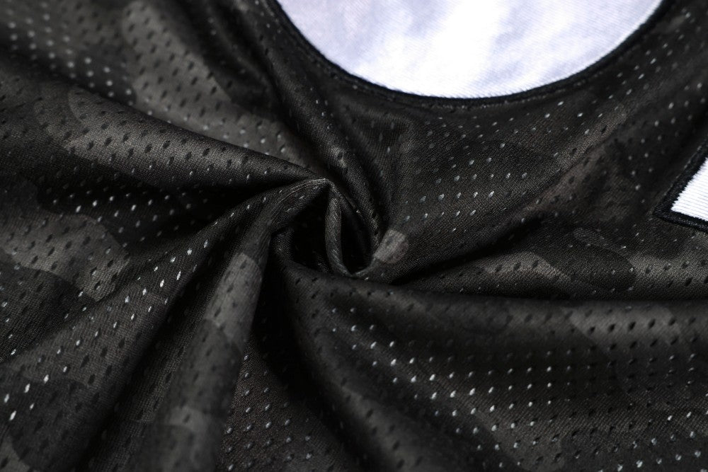Camouflage Letter Badge Embroidery Contrast Patchwork Oversize Short Sleeve T-Shirt WN27902