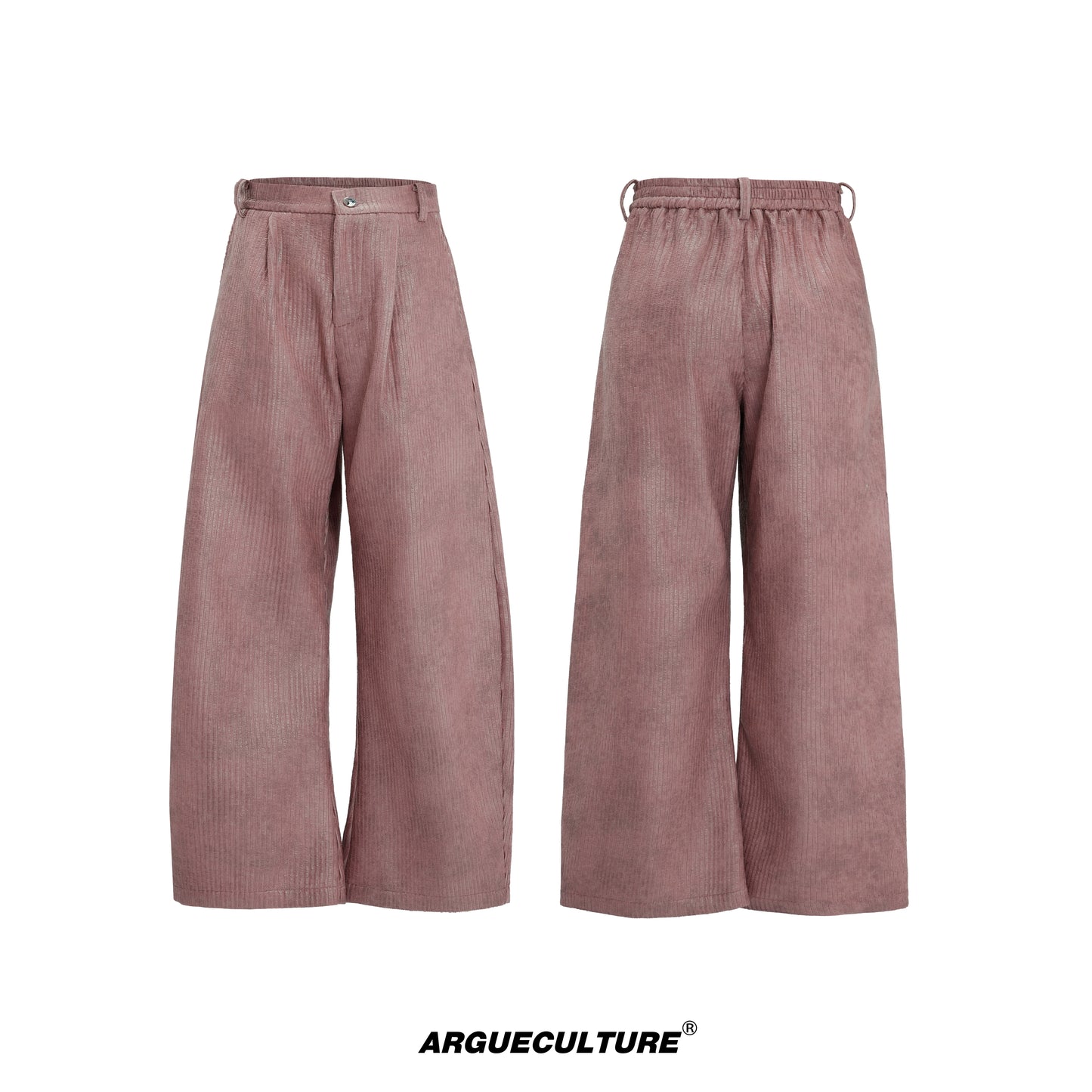 Waxed Textured PU Leather Wide Leg Pants WN21742