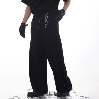 Pendant Decor Scuba Wide Leg Sweatpants WN18624