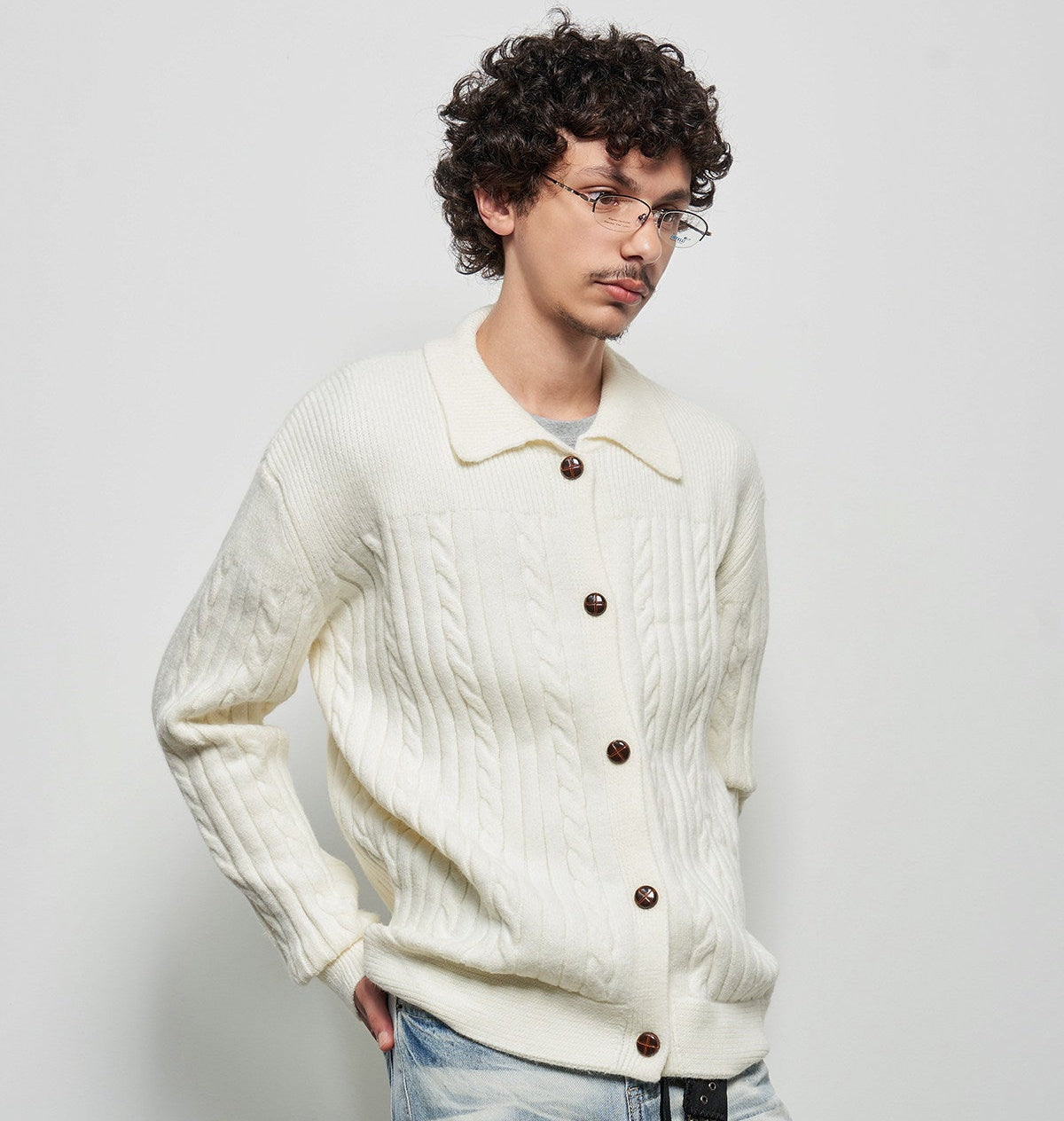 Oversize Cable Knit Cardigan WN22928