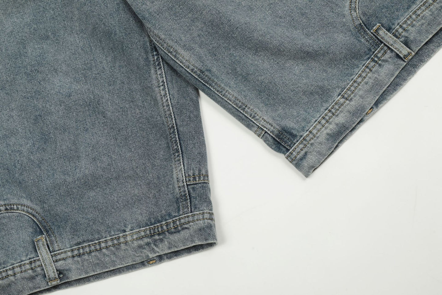 Washed Deconstruction Wide Leg Denim Half Jeans WN26112