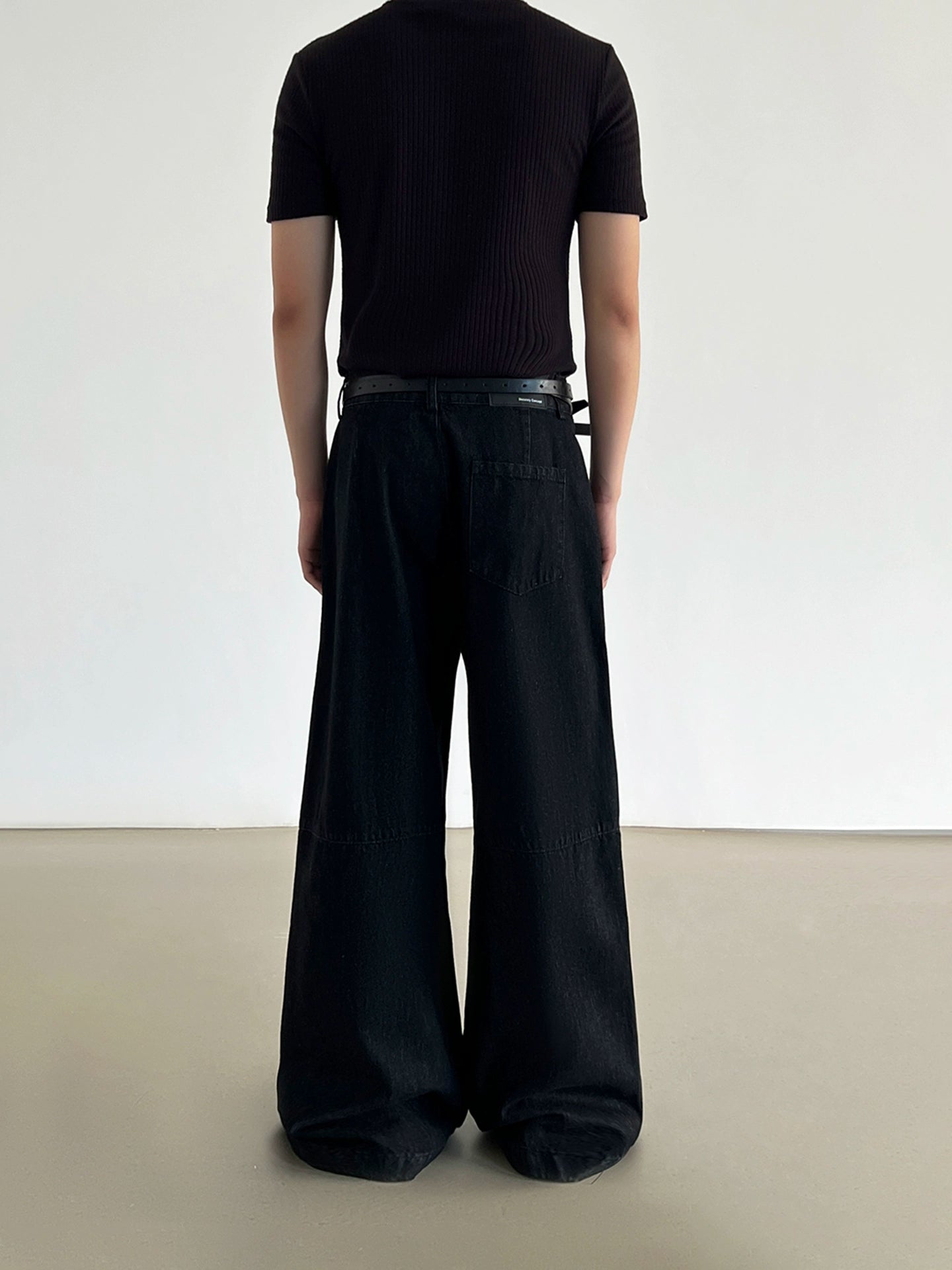 Pleats Straight Wide Leg Denim Jeans WN21196