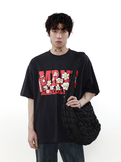 Oversize Graffiti Print Short Sleeve T-shirt WN7517