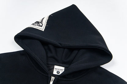 Portrait Patch Oversize Zipper Hoodie WN15033