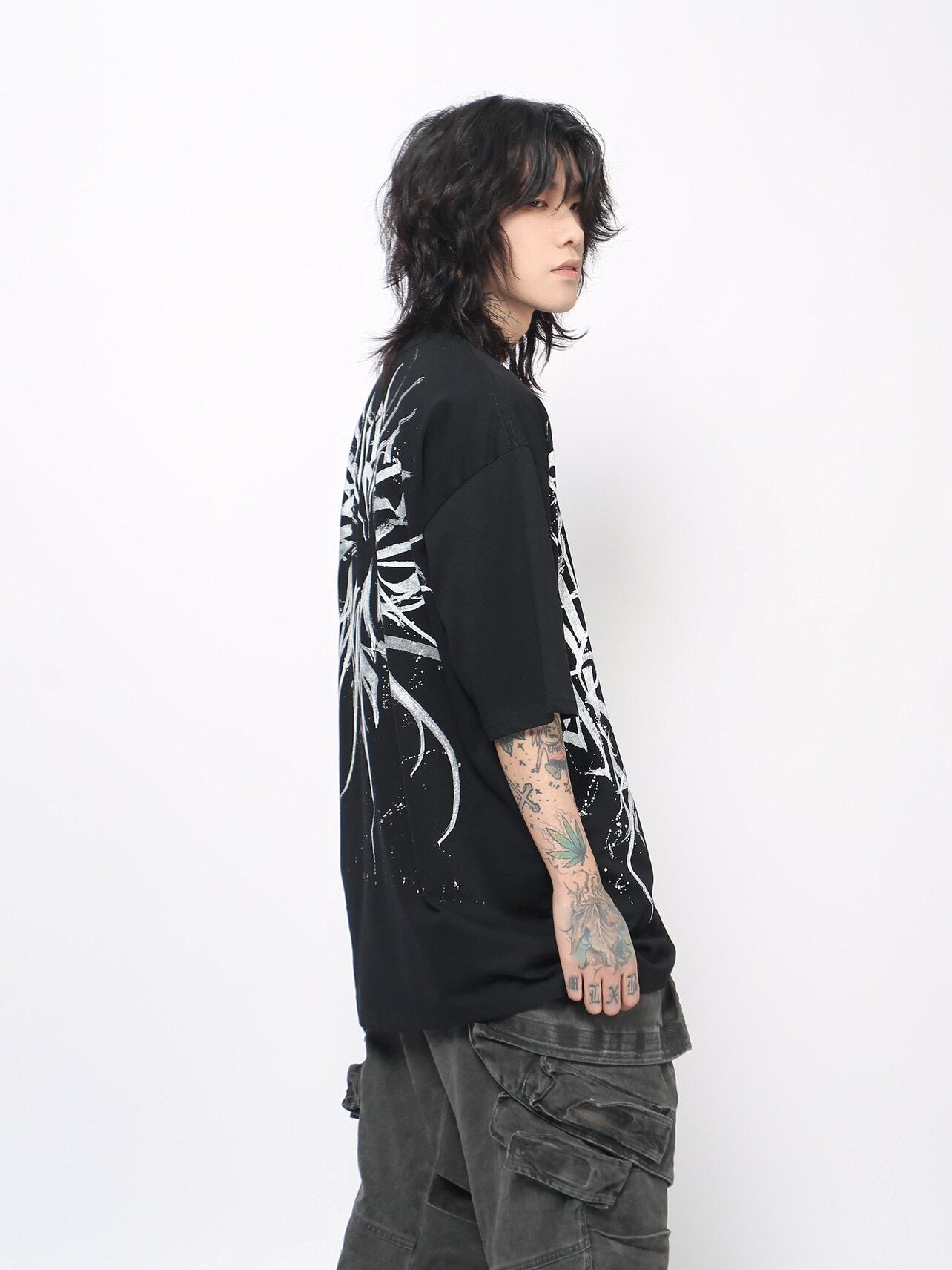 Graffiti Print Oversize Short Sleeve T-Shirt WN24428