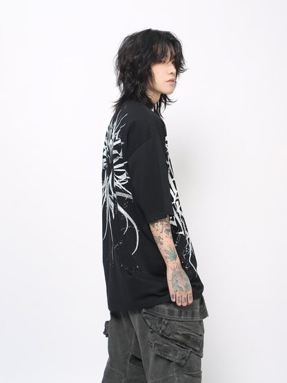 Graffiti Print Oversize Short Sleeve T-Shirt WN24428