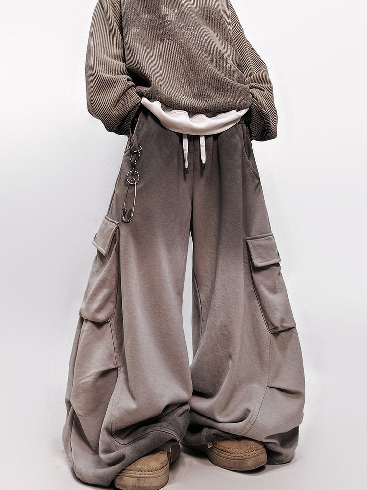 Gradient Multi Pocket Wide Leg Cargo Pants WN24006