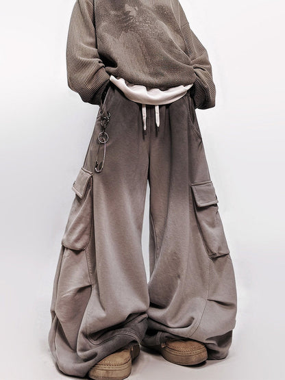 Gradient Multi Pocket Wide Leg Cargo Pants WN24006