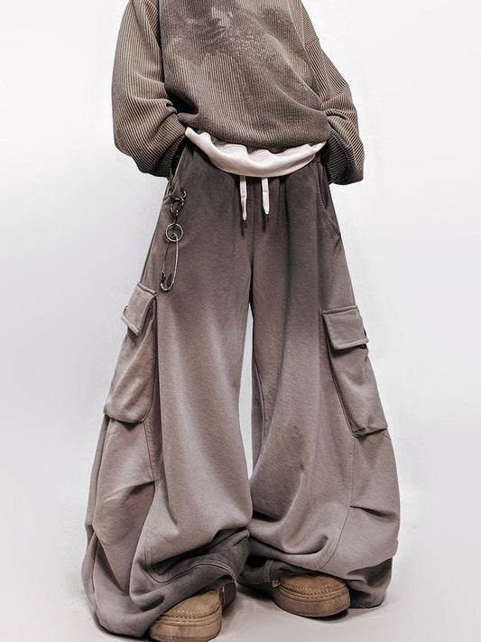 Gradient Multi Pocket Wide Leg Cargo Pants WN24006