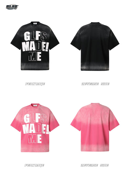 Washed Letter Print Short Sleeve T-Shirt WN26441