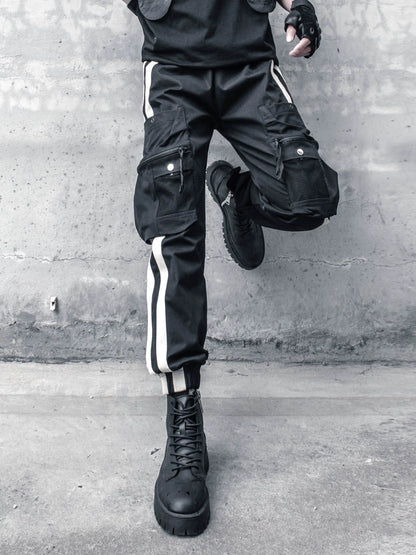 Stripe Large Pocket Cargo Pants WN22392