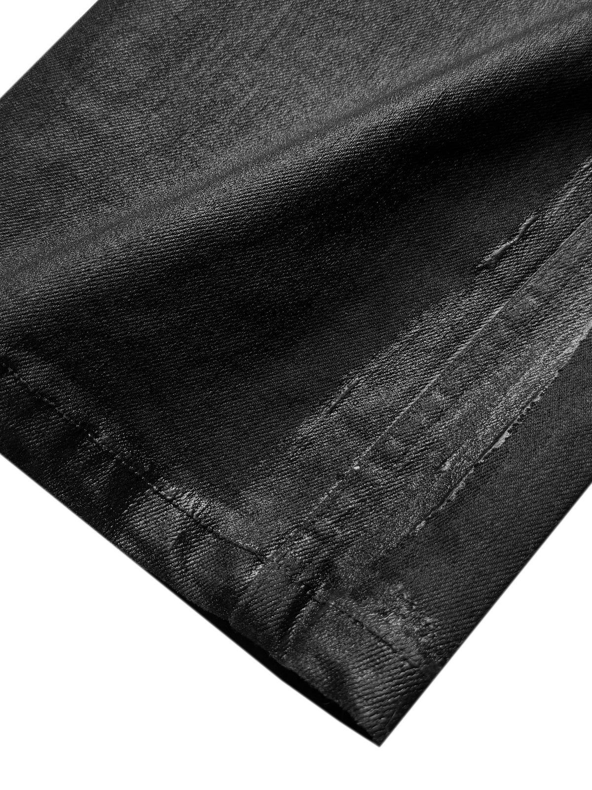 3D Whisker Pleats Coating Straight Denim Jeans WN27075