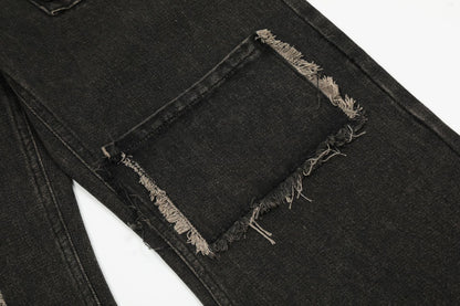 Damage Wide Leg Denim Jeans WN11006