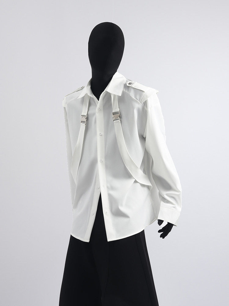 Harness Strap Design Long Sleeve Shirt WN23702