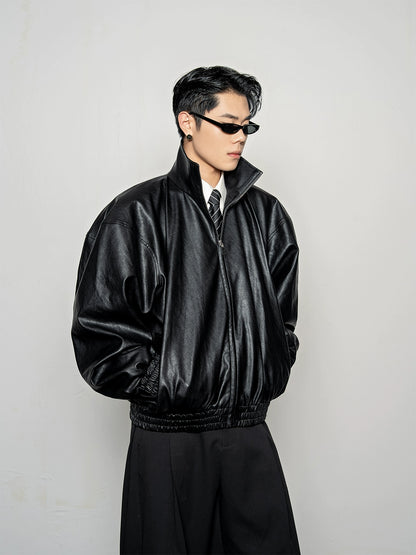 Glossy Design PU Leather Zipper Jacket WN20872