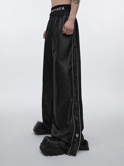 Long Sleeve Satin Shirt & Wide-leg Pants Setup WN6531