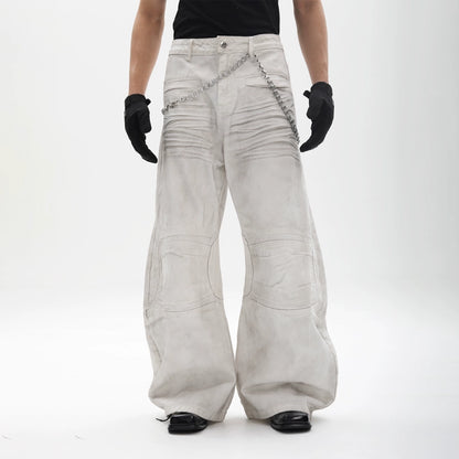 Deconstructed Wide Leg Denim Jeans WN18679