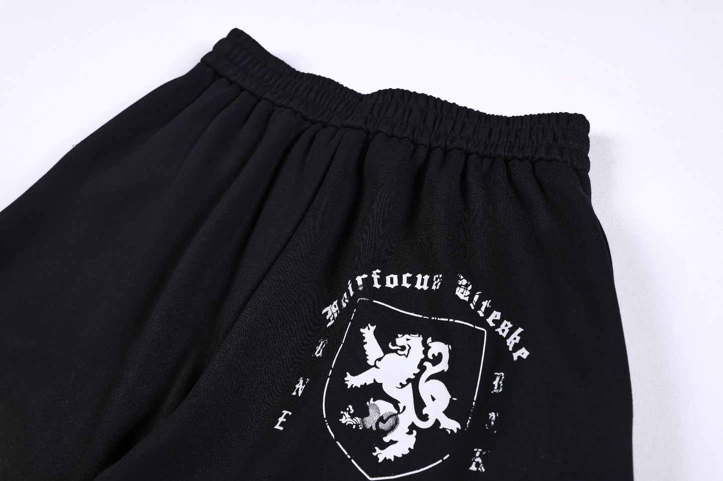 Graphic Print Panel Curved Wide Leg Sweatpants WN25931