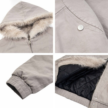 Fur Collar Hooded Jacket WN11218