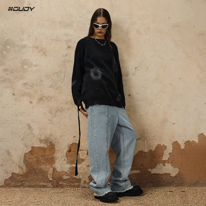 Damage Design Oversize Knit Sweater WN12409