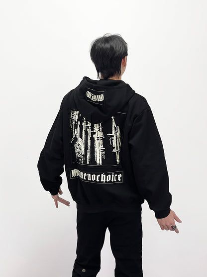 Applique Embroidery Zipper Hoodie WN24237