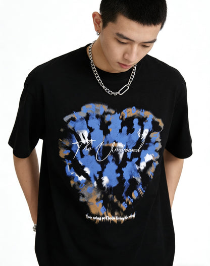Heart Graffiti Oversize Short Sleeve T-Shirt WN25657