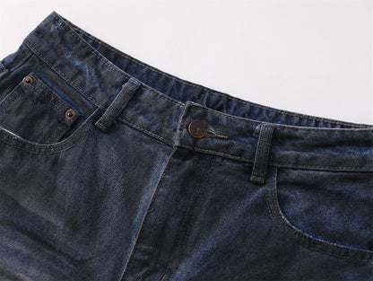Dirty Dyed Whisker Wide Leg Denim Jeans WN26875