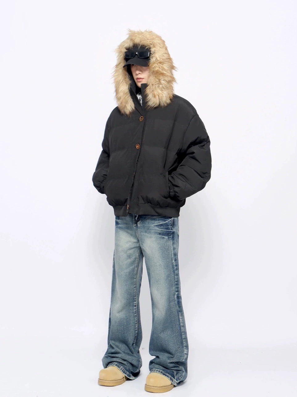 Fake Fur Hooded Oversize Puffer Jacket WN10909