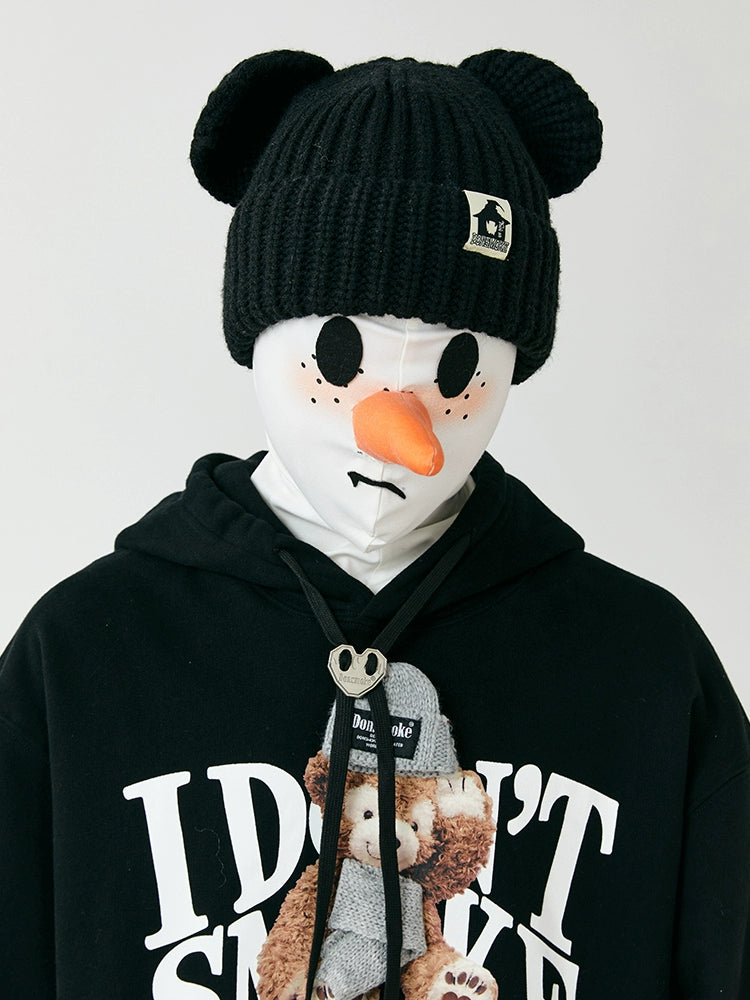 Bear Ear Knit Ear-Warming Beanie WN10095