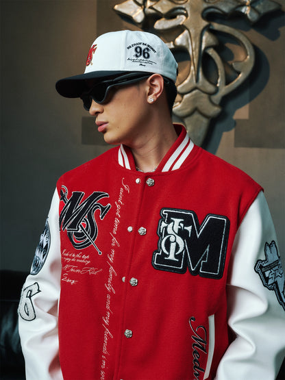 Print Baseball Jacket WN12015