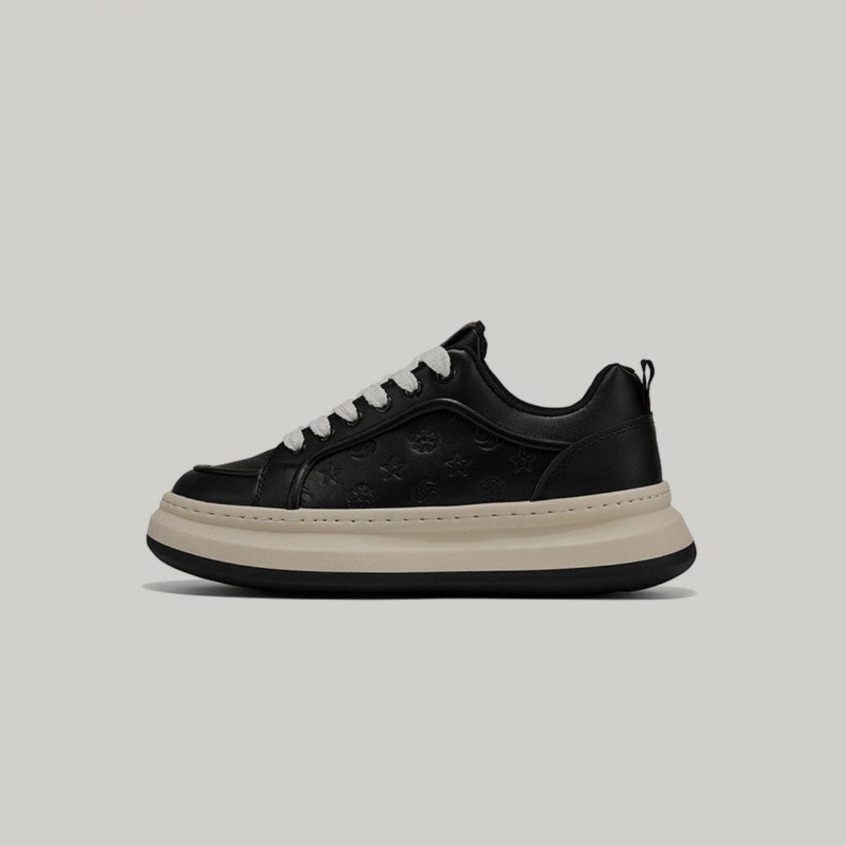Embossed Platform Lace-Up Sneakers WN23509