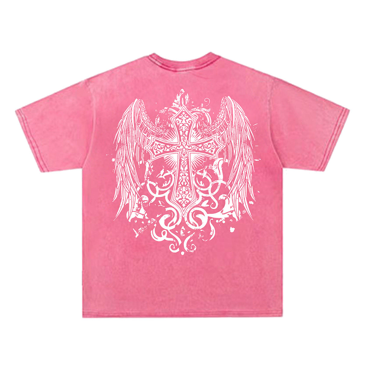 Washed Wing Cross Graphic Short Sleeve T-Shirt WN26775