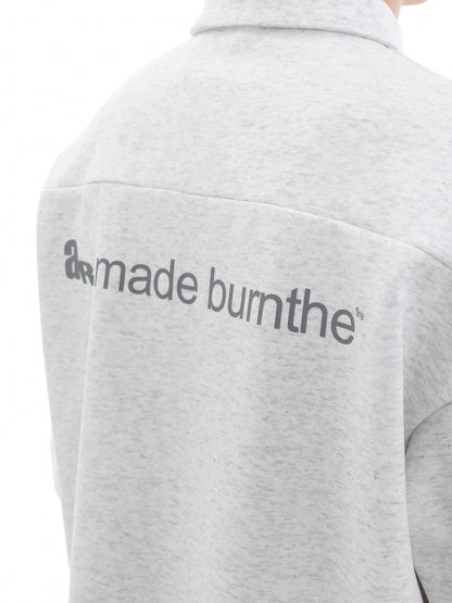 Half Zipper Metal Button Oversize Short Sleeve T-Shirt WN15666