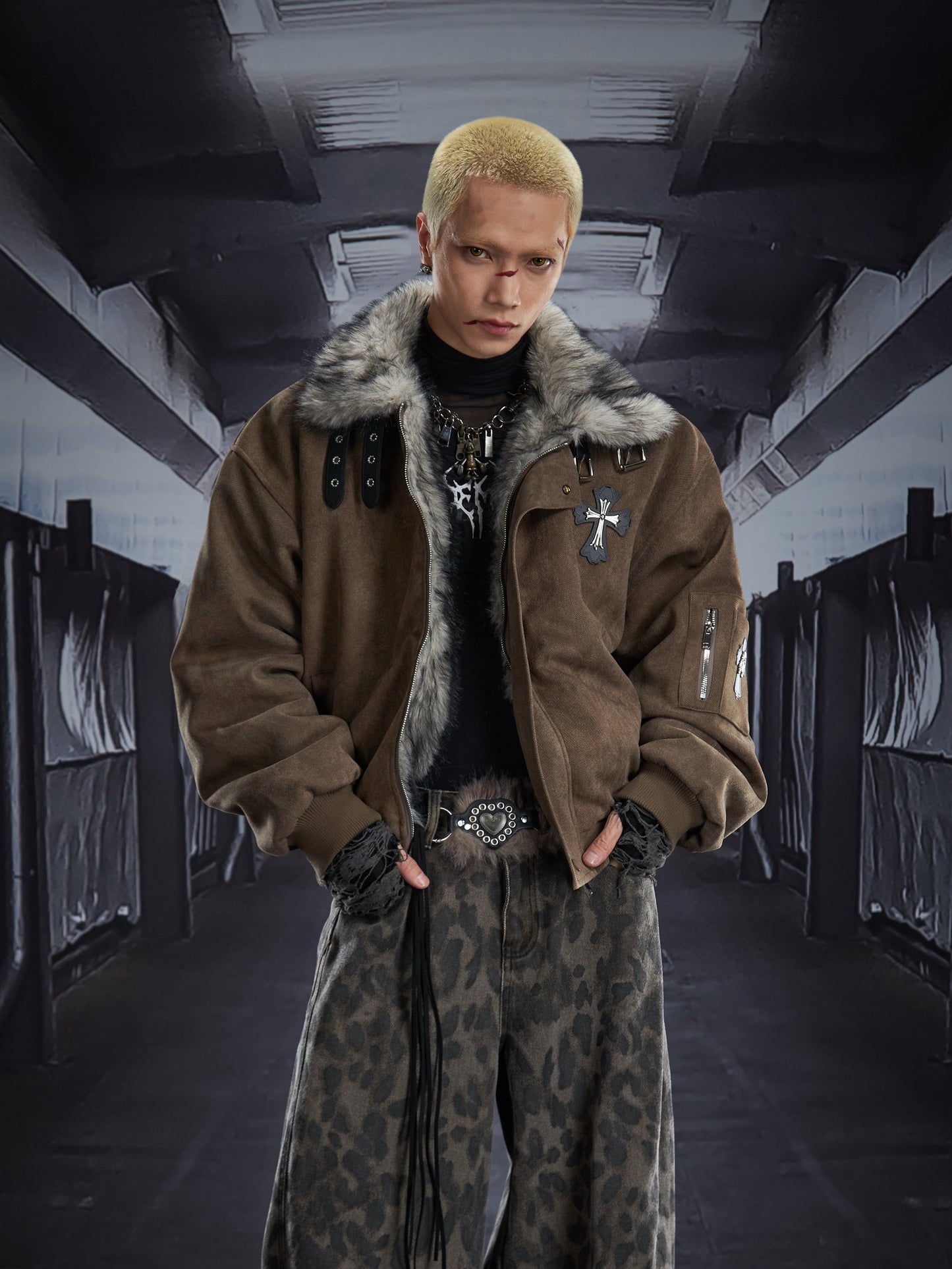 Stand Neck Belted Short Padded Jacket WN22821