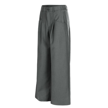 Deconstruction Pleats Draped Wide Leg Trousers WN25894