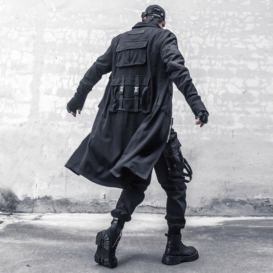 Functional Multi-Pocket Cape Design Coat WN22508