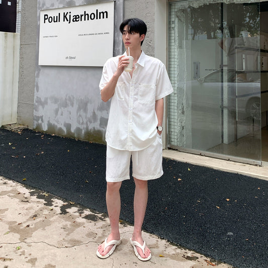 Oversize Short Sleeve Shirt & Half Pants Setup WN24884