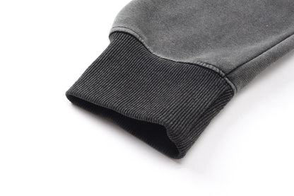 Washed Oversize Zipper Hoodie WN11358