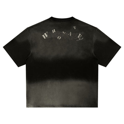 Instrument Print Washed Short Sleeve T-Shirt WN25477
