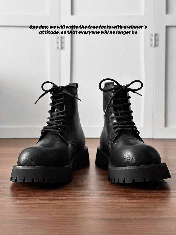 Chunky Lug Sole Platform Lace-Up Boots WN24551