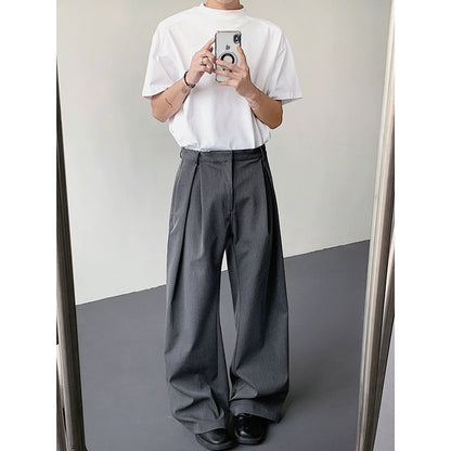 Plain Design Longer hem Trousers WN19303