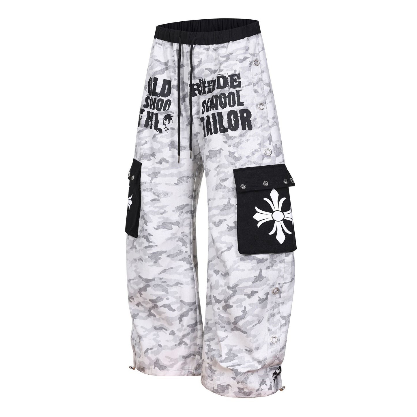 Camouflage Letter Print Cargo Pants WN26150