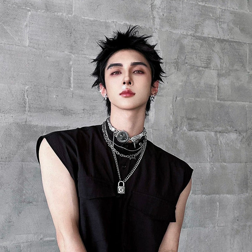 WN25132 Yang Yifan trendy brand necklace, versatile personalized men's necklace pendant, hip-hop street fashion design letter pendant WN25132