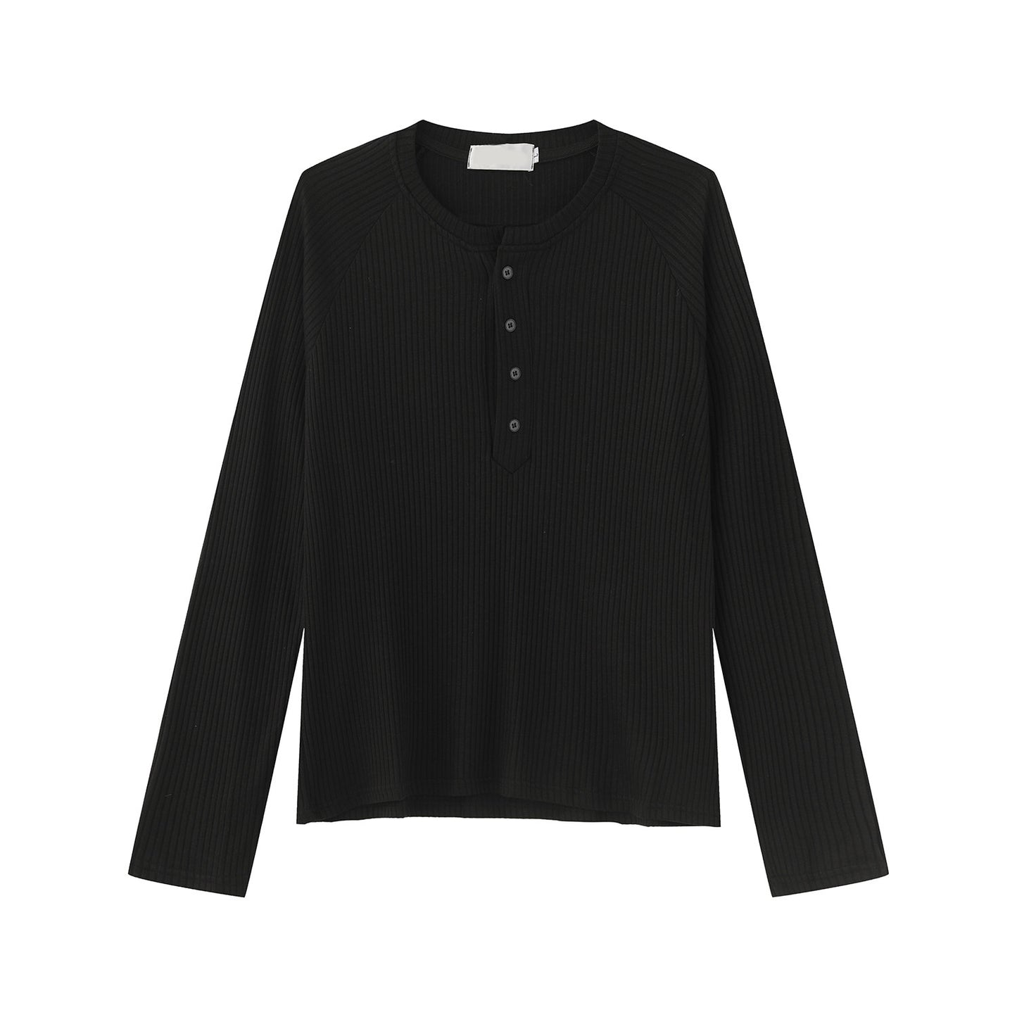 Rib Button Long Sleeve T-Shirt WN24952