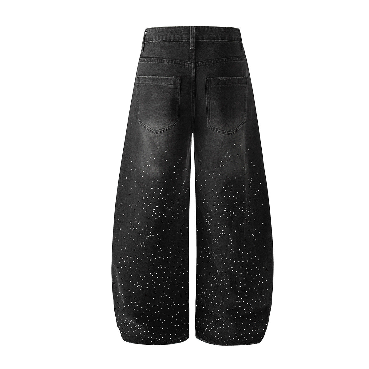 Washed Paint Pocket Wide Leg Denim Jeans WN25792