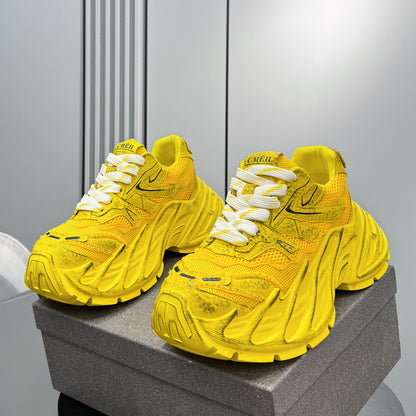 Mesh Washed Thick Sole Sneakers WN24661