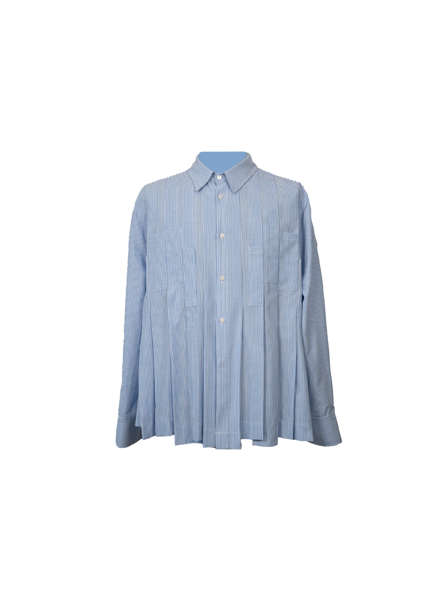 Stripe Pleats Design Long Sleeve Shirt WN23624
